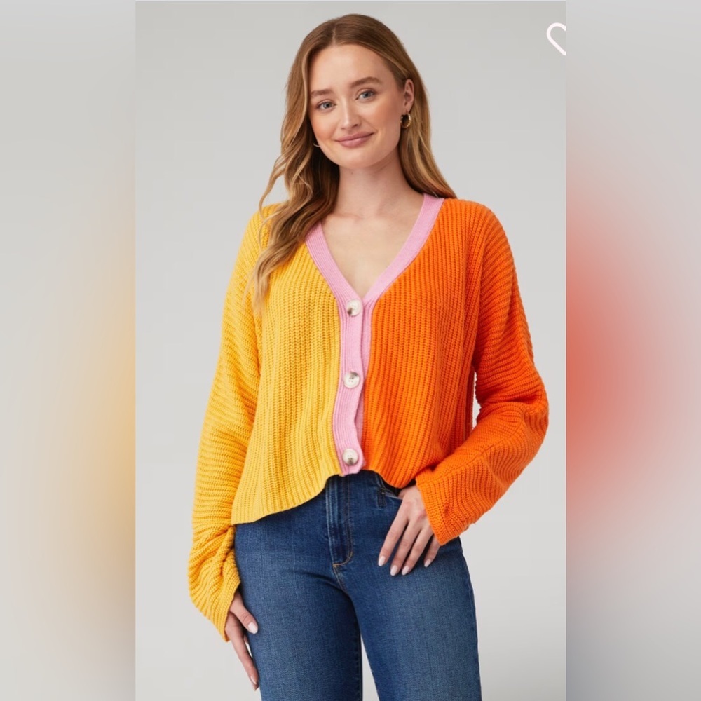 Line & Dot Women’s Catalina Colorblocked Cardigan Colorful Sweater Size‎ XS